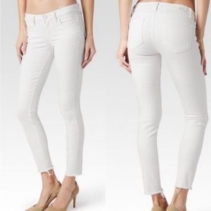 Paige Verdugo Crop Skinny - White